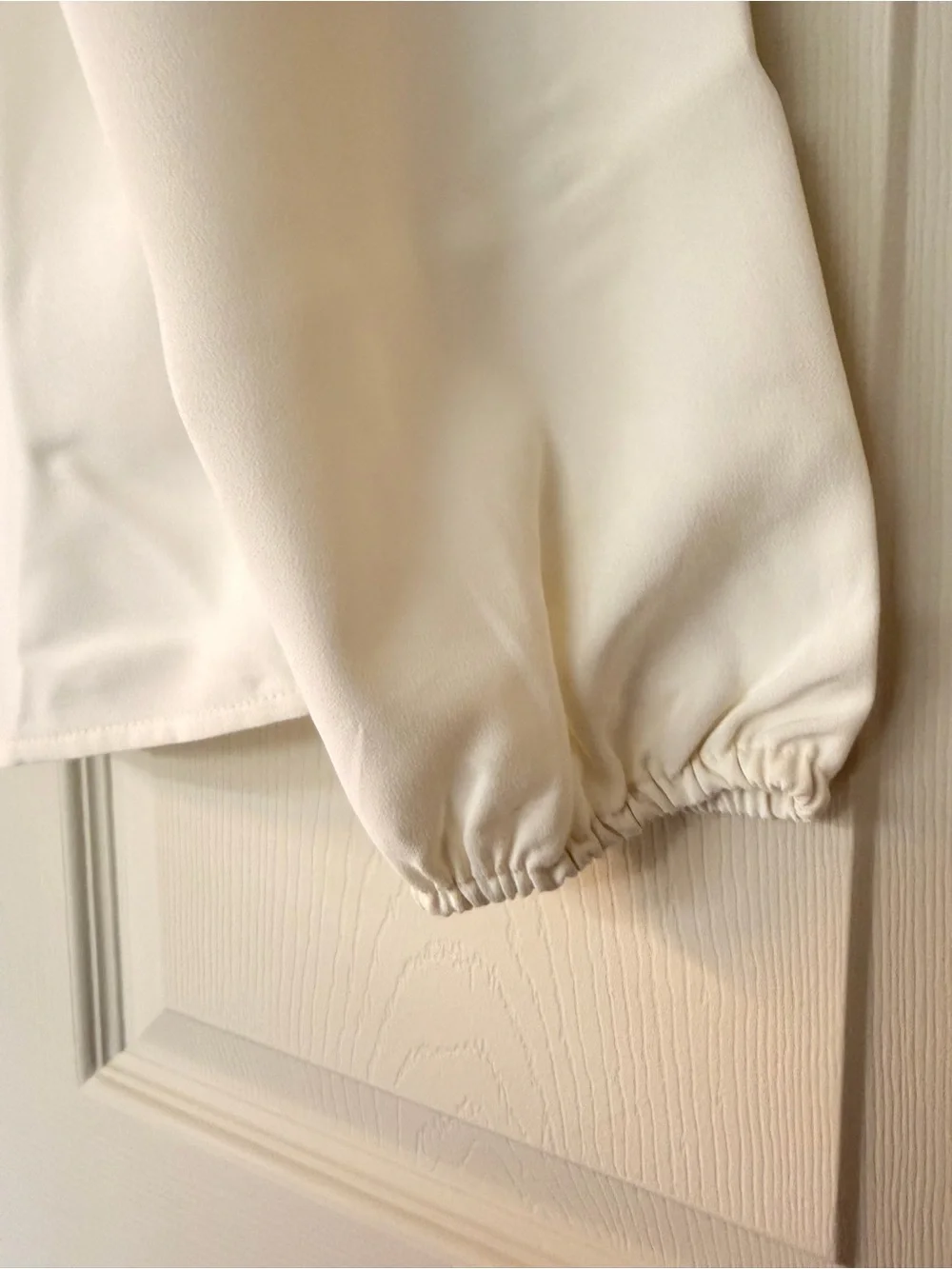 J. Crew Ivory Long-Sleeve Keyhole Blouse